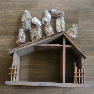 NEW Midwest Nativity Set With Wood Barn Stable Christmas Jesus Birth Christian